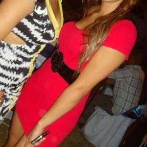 Bebe lycra one shoulder dress small